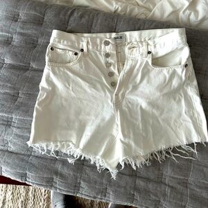 Agolde parker white denim shorts size 26